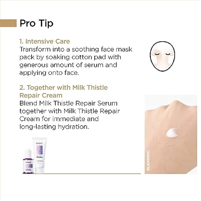 Banobagi MILK THISTLE REPAIR SERUM | NIACINAMIDE & HYALURONIC ACID FACE SERUM FOR SENSITIVE SKIN | KOREAN SKINCARE FOR WRINKLES, FINE LINES & UNEVEN TONE | HYDRATING, BRIGHTENING & ANTI-AGING | 30ML - Image 4